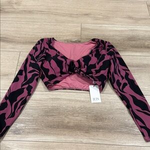 JETS Pink and Black Women's Bikini Top